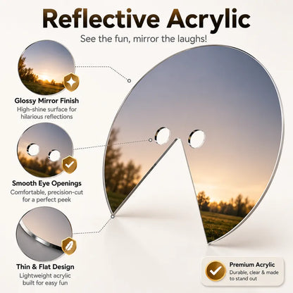 Futuristic Reflective Mirror Mask | Avant-Garde Head-Mounted Photo Prop & Party Headwear