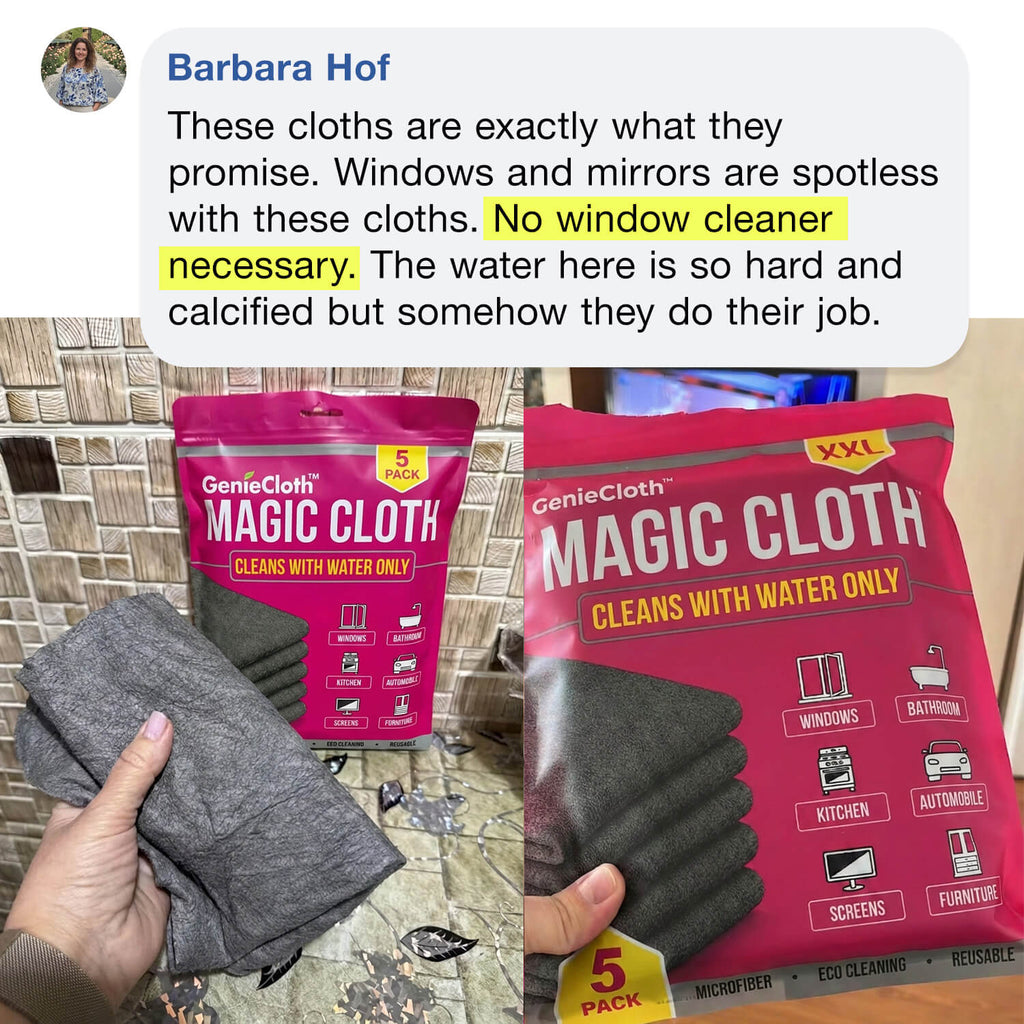 🎯 Genie Magic Cleaning Cloth (5-Pack) — Sale Price: $29 (Was $39) | Chemical-Free Multi-Purpose Cleaning Cloths 💧