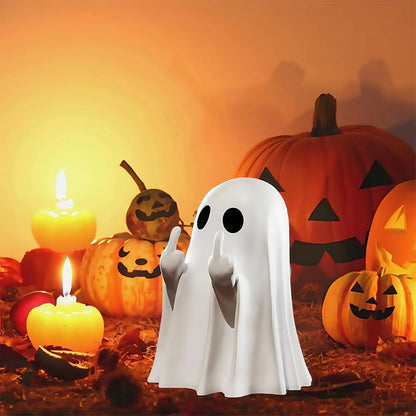 👻🎃Cute Middle Finger Ghost Statue, Small Halloween Decor for Home, Centerpiece