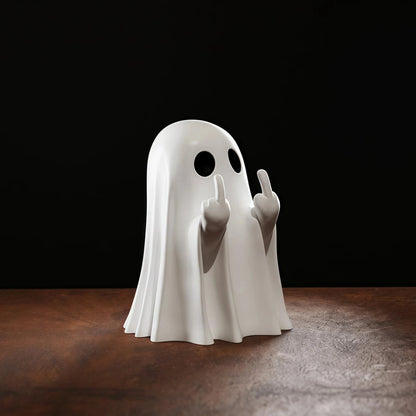 👻🎃Cute Middle Finger Ghost Statue, Small Halloween Decor for Home, Centerpiece