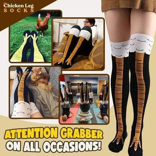 🐔🎃 Spooky Chicken Leg Socks – Funny Halloween Costume & Prank Socks-【3 Pairs a Set】