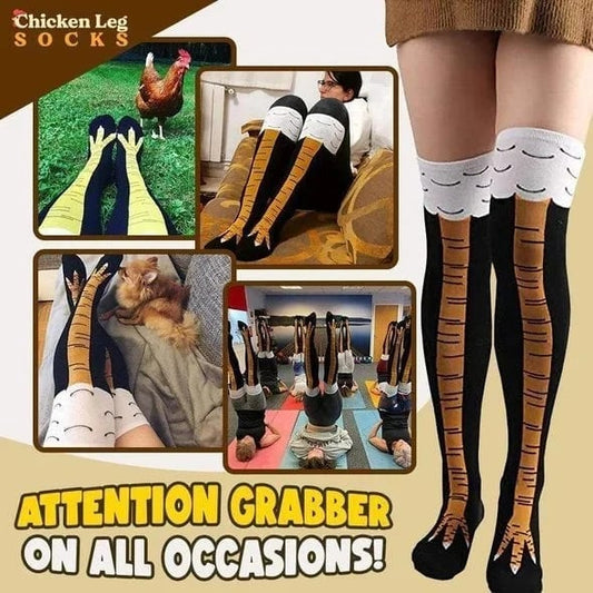 🐔🎃 Spooky Chicken Leg Socks – Funny Halloween Costume & Prank Socks-【3 Pairs a Set】