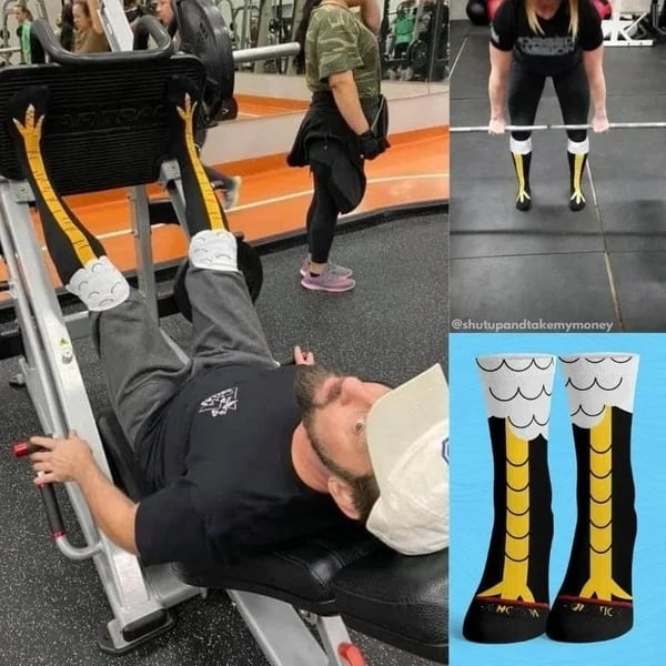 🐔🎃 Spooky Chicken Leg Socks – Funny Halloween Costume & Prank Socks-【3 Pairs a Set】