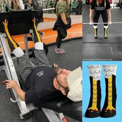 🐔🎃 Spooky Chicken Leg Socks – Funny Halloween Costume & Prank Socks-【3 Pairs a Set】