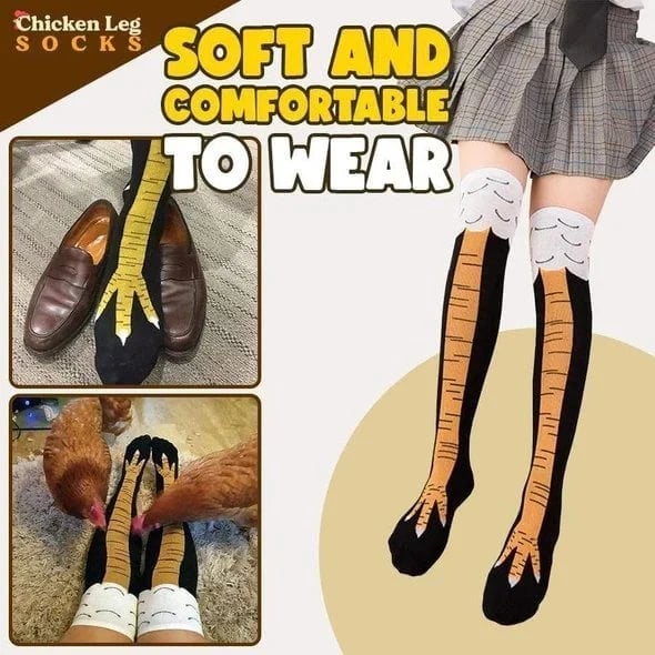 🐔🎃 Spooky Chicken Leg Socks – Funny Halloween Costume & Prank Socks-【3 Pairs a Set】