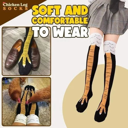 🐔🎃 Spooky Chicken Leg Socks – Funny Halloween Costume & Prank Socks-【3 Pairs a Set】