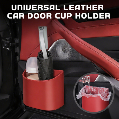 Leather Car Door Cup Holder