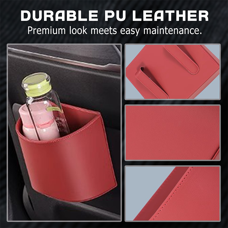Leather Car Door Cup Holder