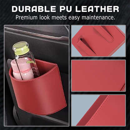 Leather Car Door Cup Holder