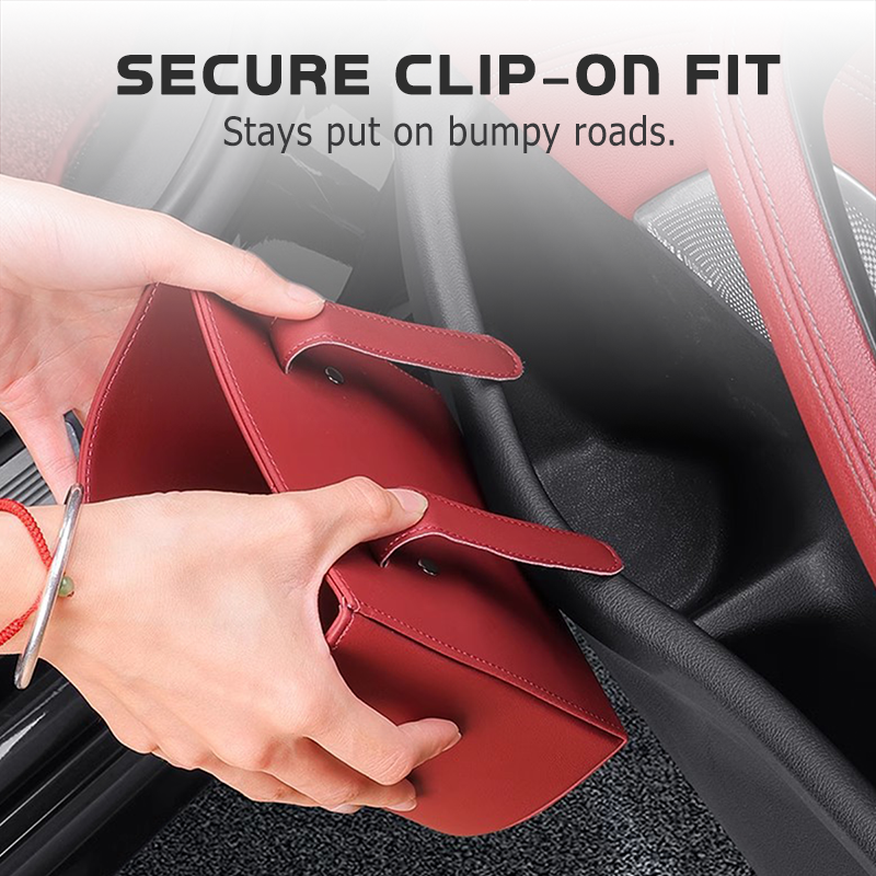 Leather Car Door Cup Holder