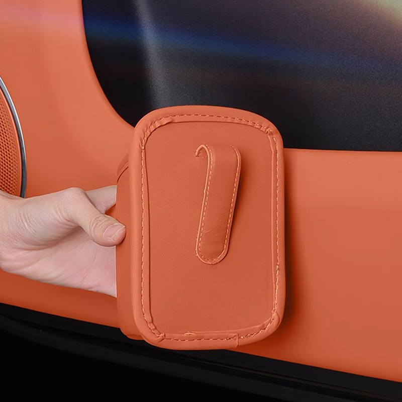 Leather Car Door Cup Holder