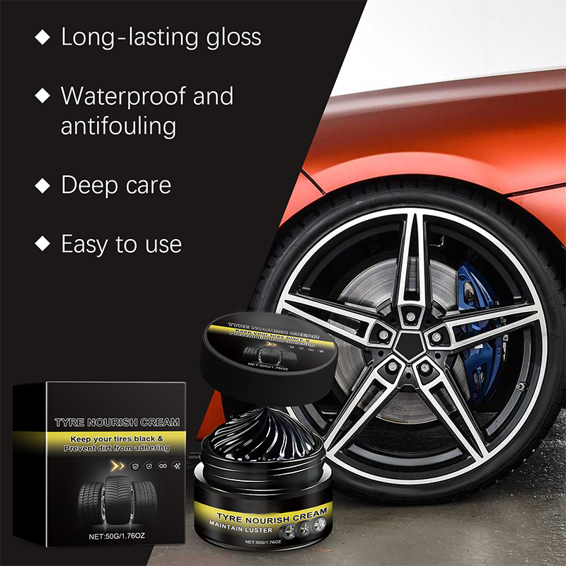 ✨ Tire wax – restores black gloss, blocks UV, repels dirt. Easy & quick! 🚗