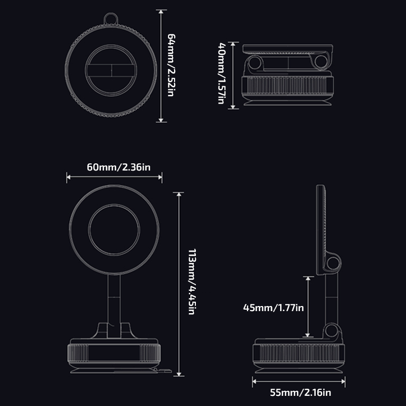 🚗 Strong Vacuum Magnetic Car Phone Holder – Upgraded Hands-Free Dashboard & Windshield Mount, Universal Secure Cell Phone Stand 📱