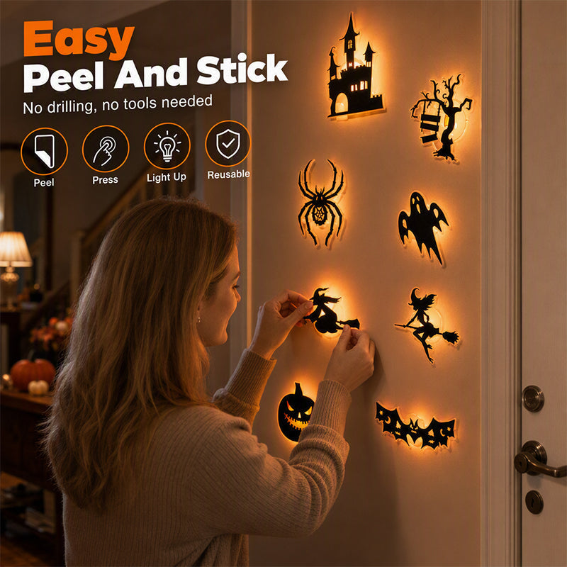 🦇 Glow in the Dark Halloween Wall Stickers | Spooky Removable Luminous Decals for Haunted House & Room Decor 🎃