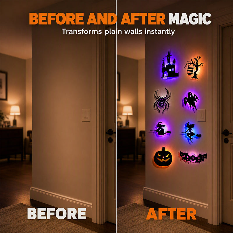🦇 Glow in the Dark Halloween Wall Stickers | Spooky Removable Luminous Decals for Haunted House & Room Decor 🎃