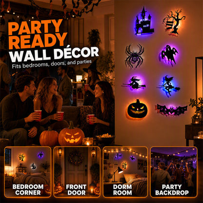 🦇 Glow in the Dark Halloween Wall Stickers | Spooky Removable Luminous Decals for Haunted House & Room Decor 🎃